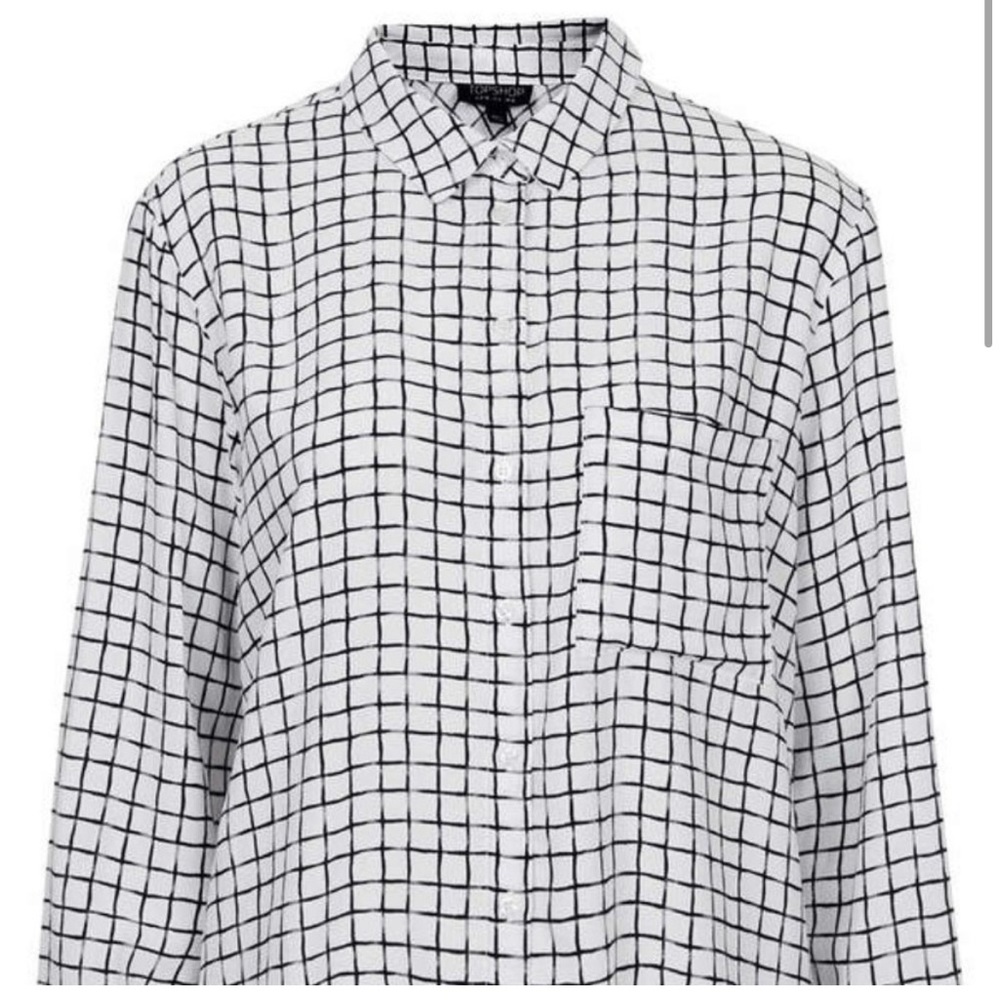 Topshop Grid Pattern Top - Picture 2 of 2
